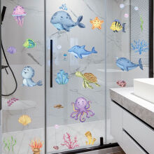 《海底生物鲸鱼鲨鱼海豚海底世界墙贴画儿童浴室玻璃门贴纸自粘防水海底世界小》[97M]百度网盘|pdf下载|亲测有效